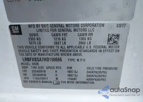 2017 Buick Envision Essence z USA, uszkodzony, nr VIN LRBFXBSA7HD198666